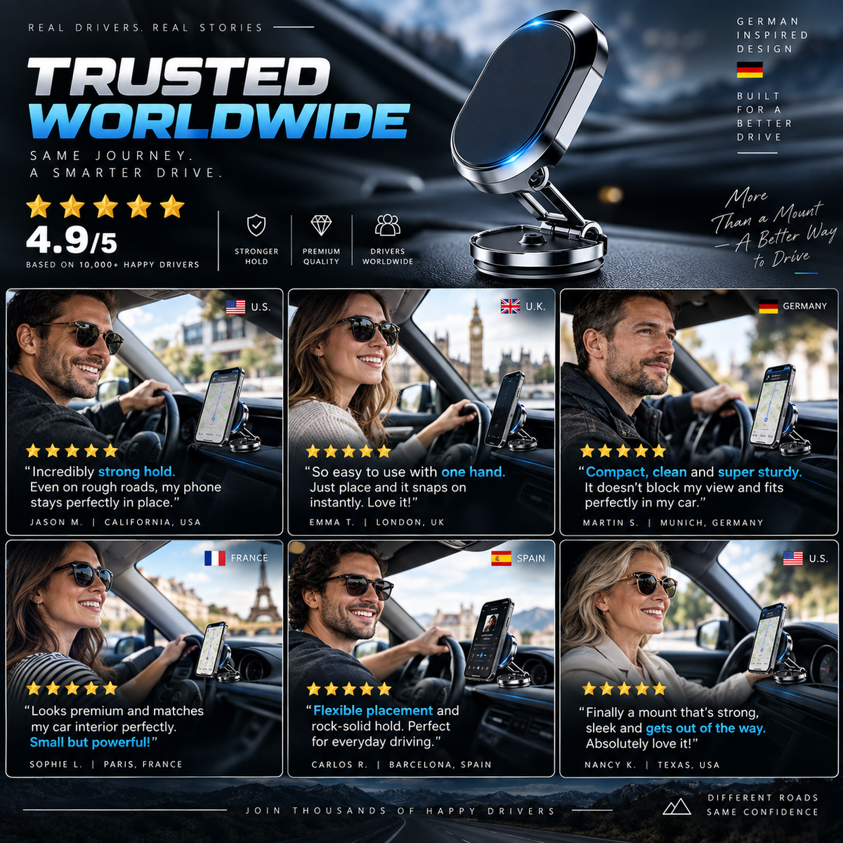 Mount Your Phone Instantly! 720° Foldable Magnetic Car Holder