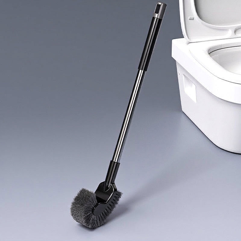 Clean Under Rim Instantly! No-Bend Curved Long Handle Toilet Brush