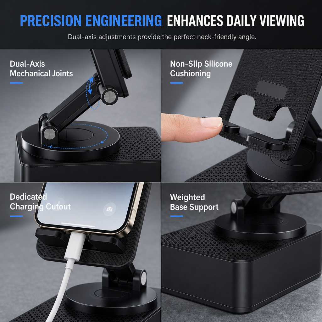 Hear & Charge Instantly! 2-in-1 Bluetooth Speaker Phone Stand