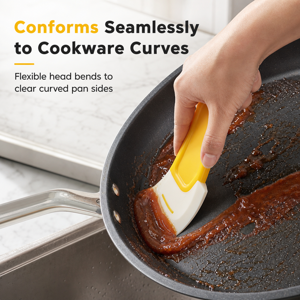 Scrape Grease Instantly! Non-Scratch Flexible Kitchen Scraper