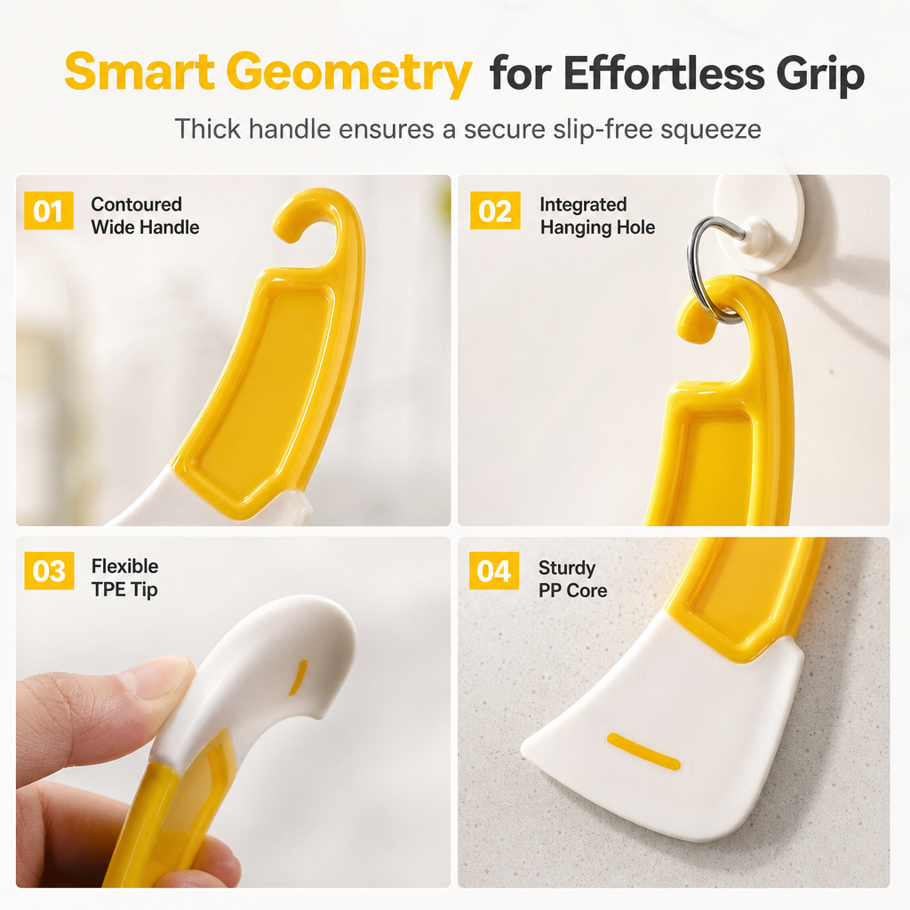 Scrape Grease Instantly! Non-Scratch Flexible Kitchen Scraper