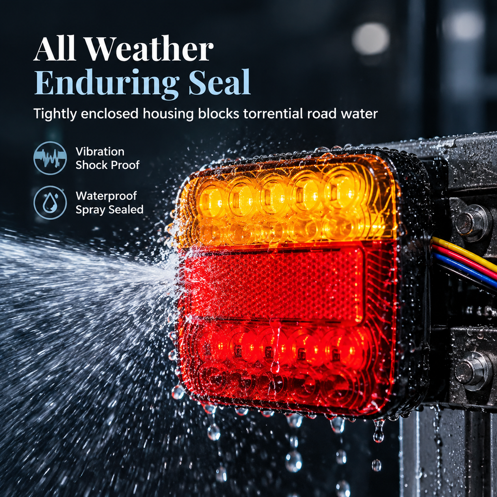Stay Visible Instantly! 26-LED Dual-Color Trailer Tail Light