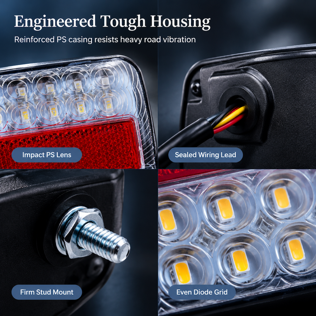 Stay Visible Instantly! 26-LED Dual-Color Trailer Tail Light