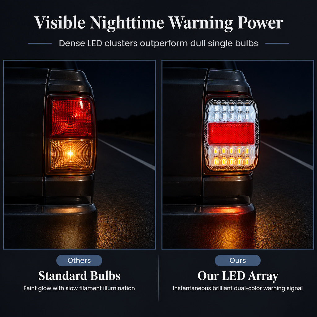 Stay Visible Instantly! 26-LED Dual-Color Trailer Tail Light