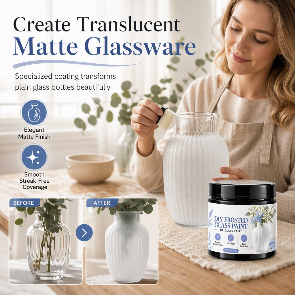 Create Frosted Glass Instantly! Sponge-On Matte Glass Craft Paint