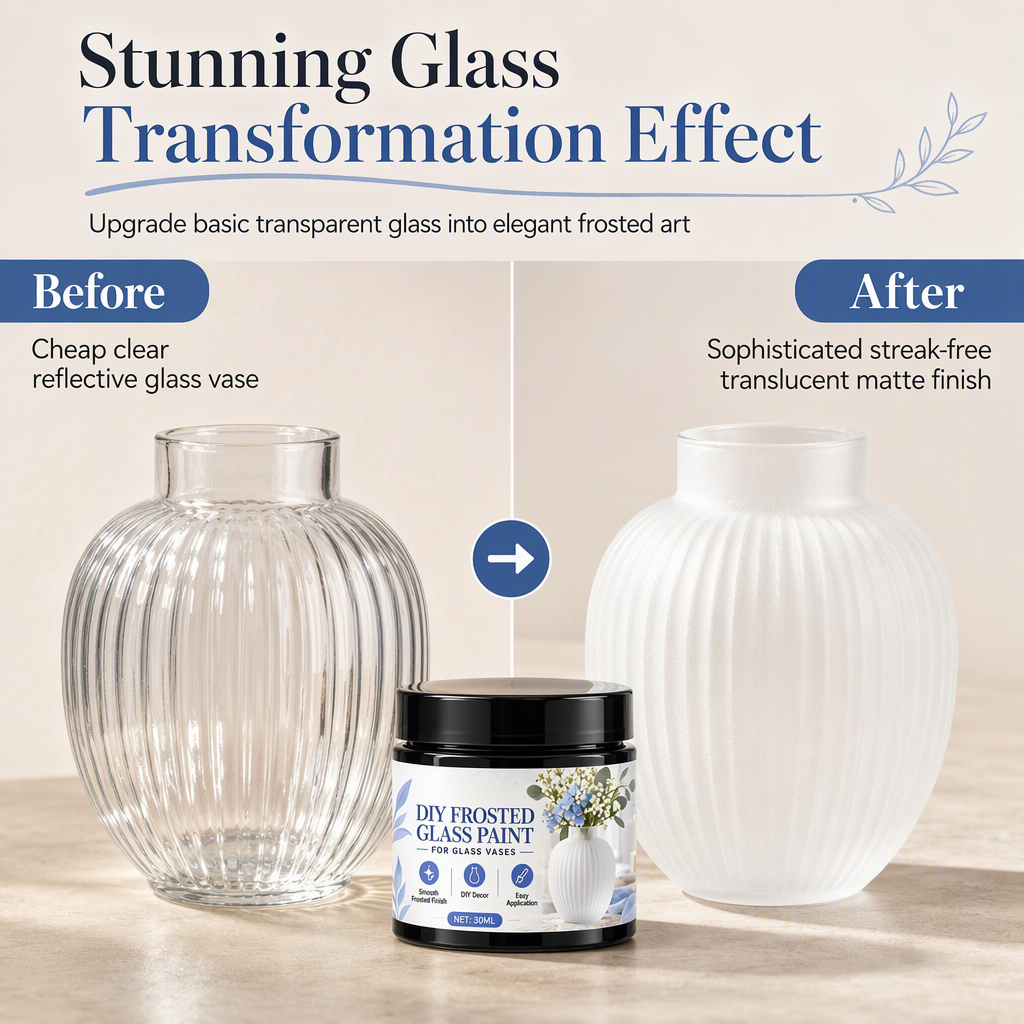 Create Frosted Glass Instantly! Sponge-On Matte Glass Craft Paint