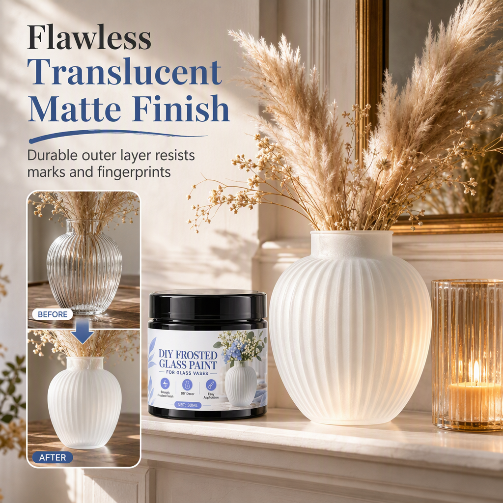 Create Frosted Glass Instantly! Sponge-On Matte Glass Craft Paint