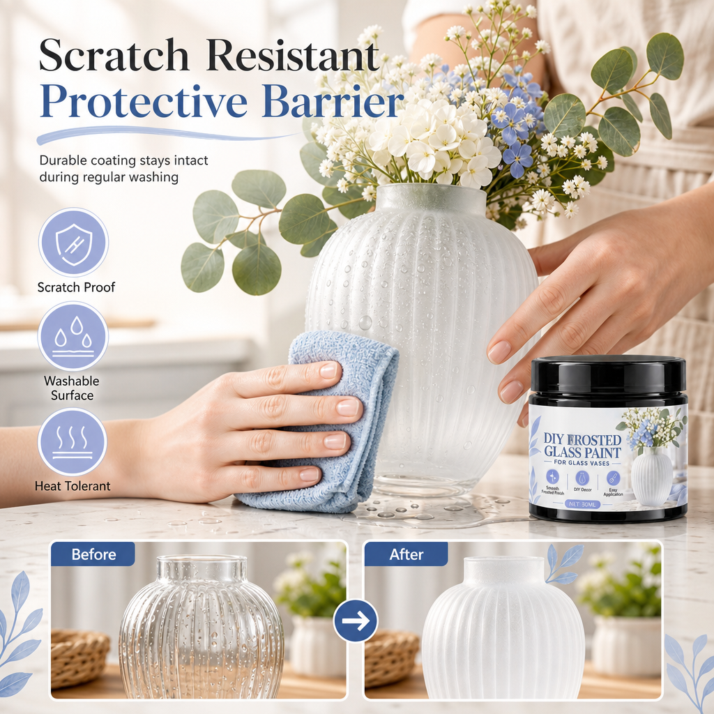Create Frosted Glass Instantly! Sponge-On Matte Glass Craft Paint