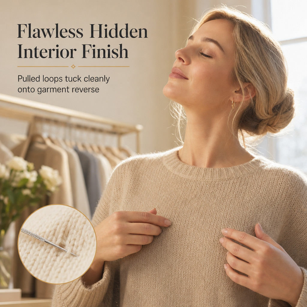 Fix Snagged Knits Instantly! 25-Piece Knurled Repair Needles