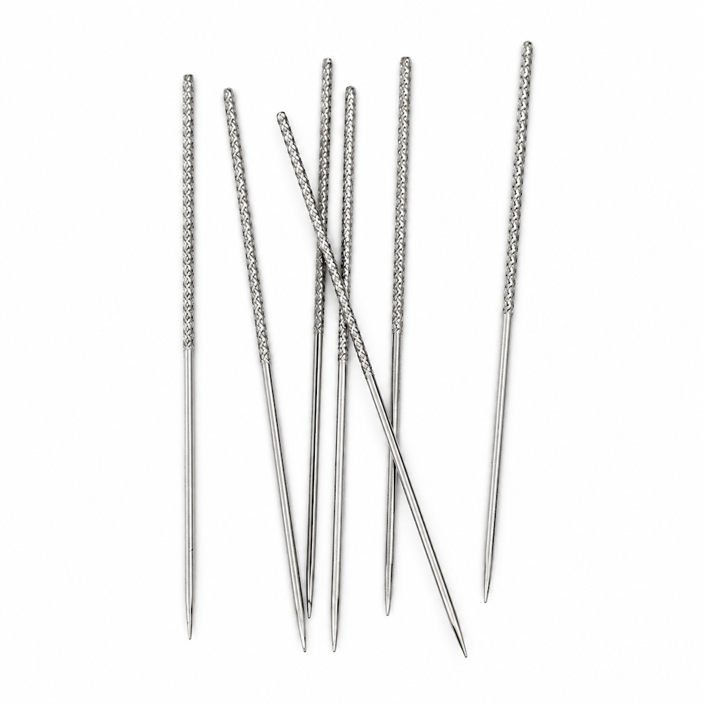 Fix Snagged Knits Instantly! 25-Piece Knurled Repair Needles