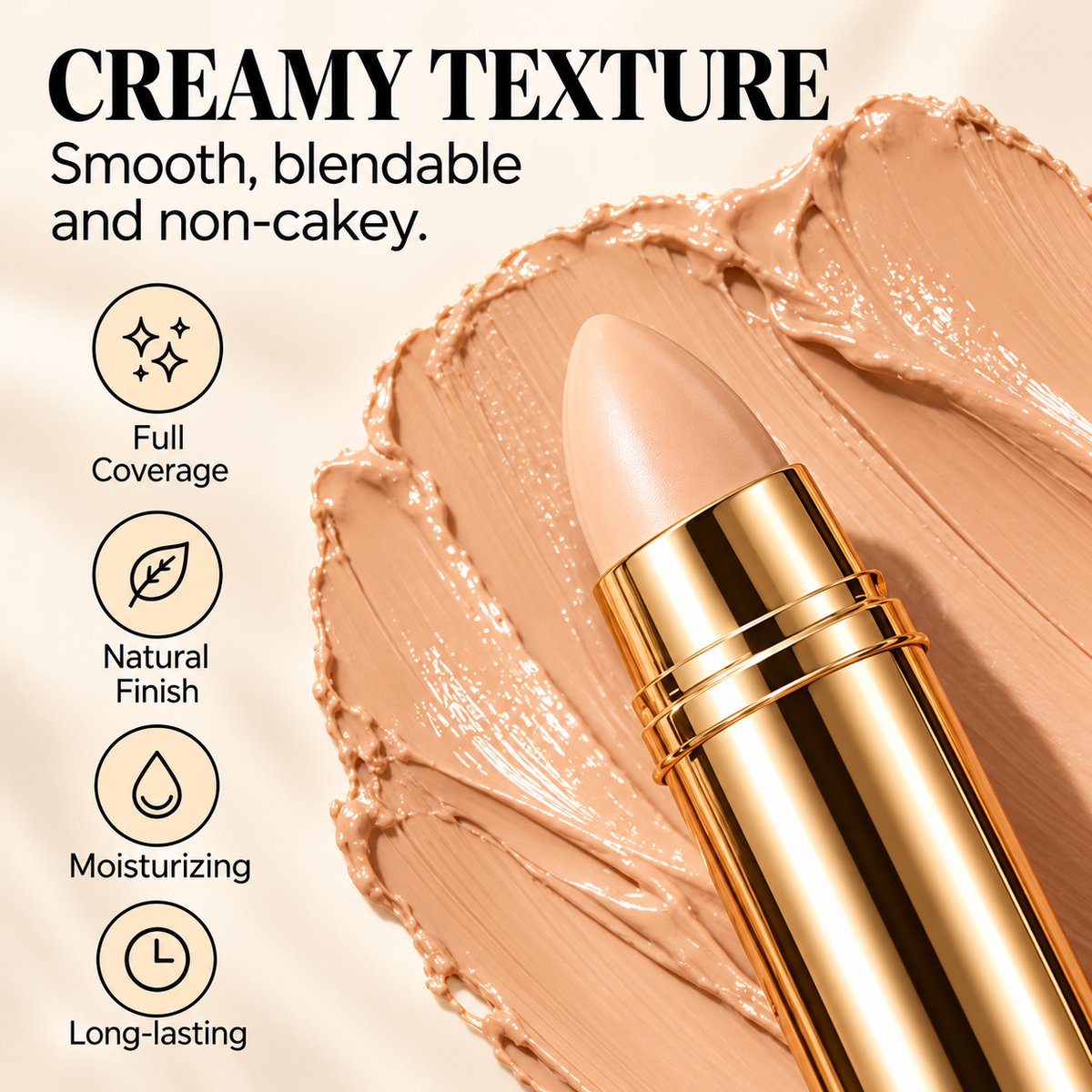 Hide Dark Circles Instantly! Creamy Concealer & Contour Stick