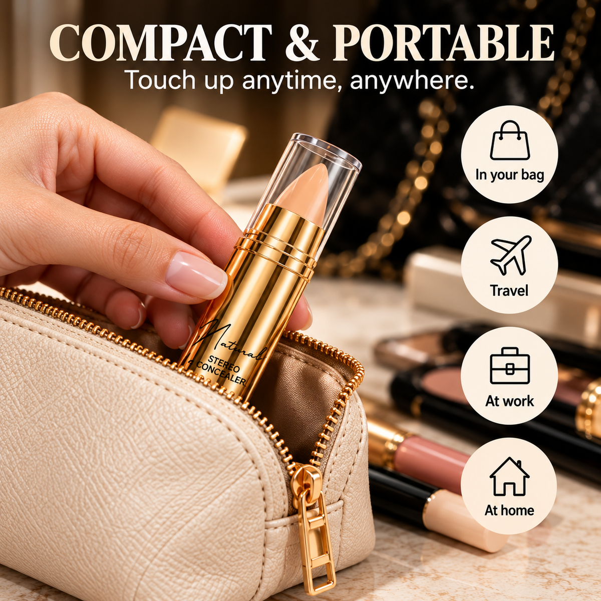 Hide Dark Circles Instantly! Creamy Concealer & Contour Stick