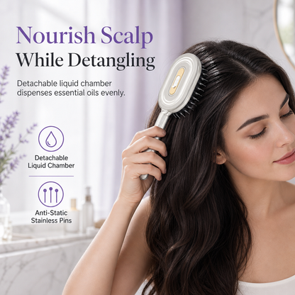 Apply Scalp Oil No-Mess Instantly! Steel Roller Applicator Comb