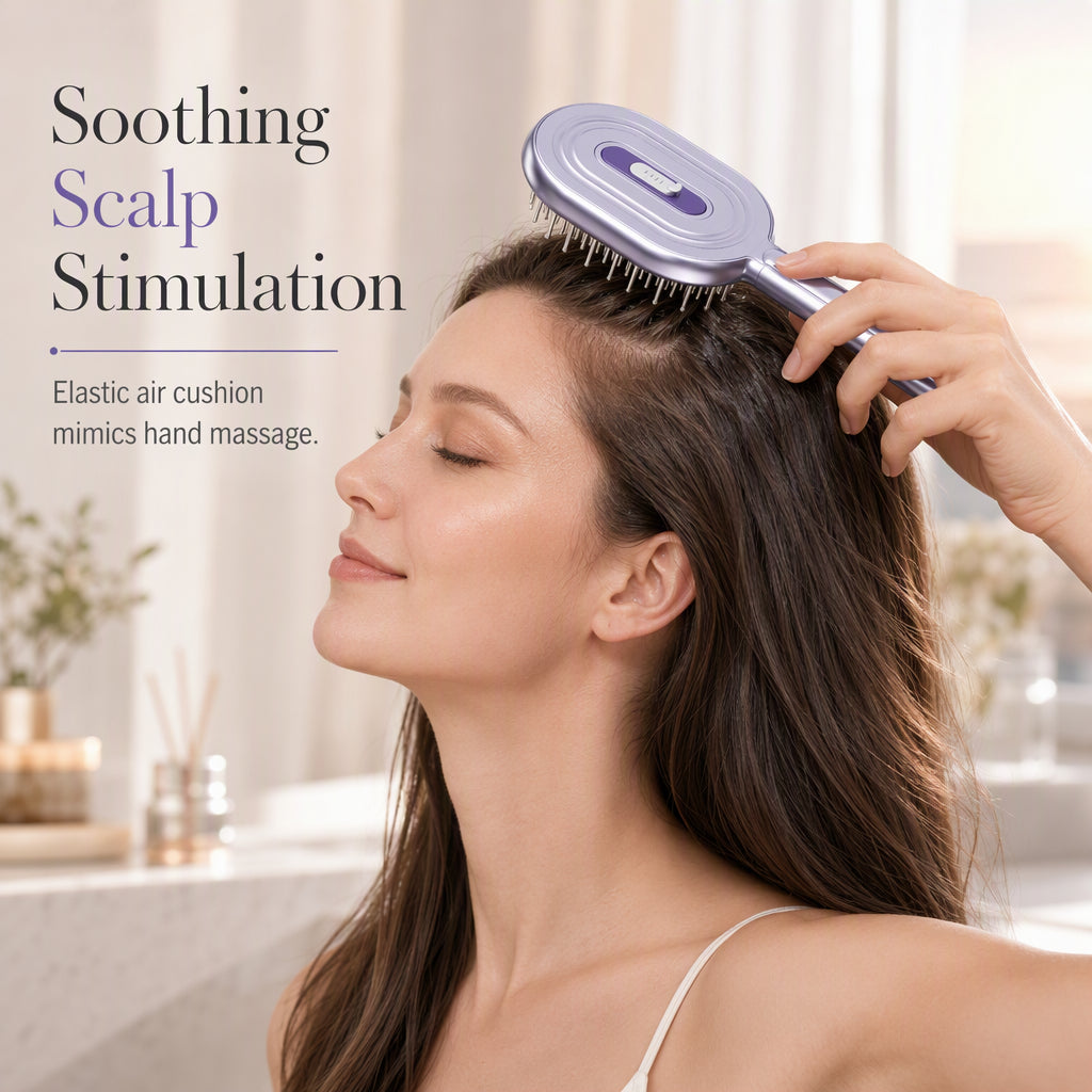 Apply Scalp Oil No-Mess Instantly! Steel Roller Applicator Comb