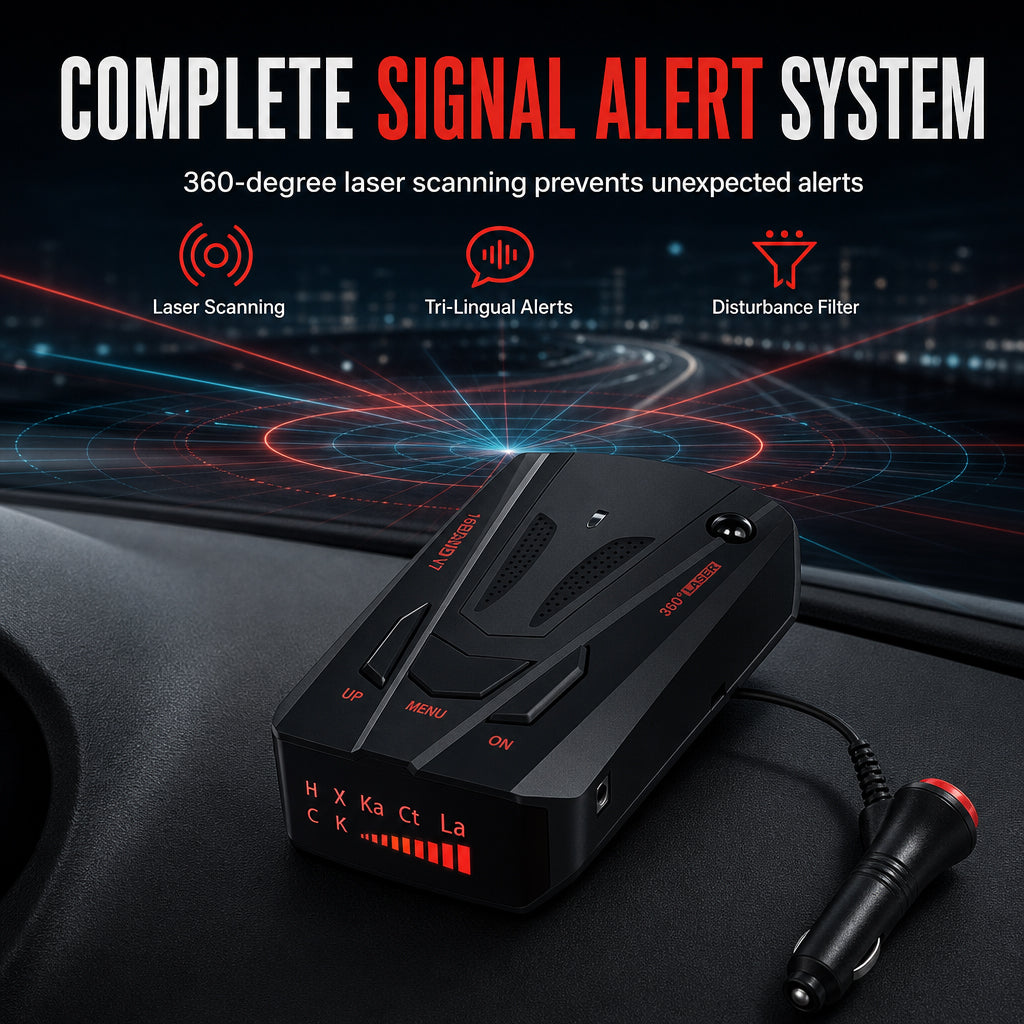 Avoid Hidden Fines Instantly! 360° Scanning Car Radar Detector