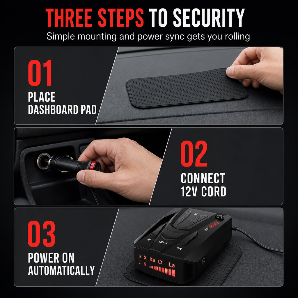 Avoid Hidden Fines Instantly! 360° Scanning Car Radar Detector