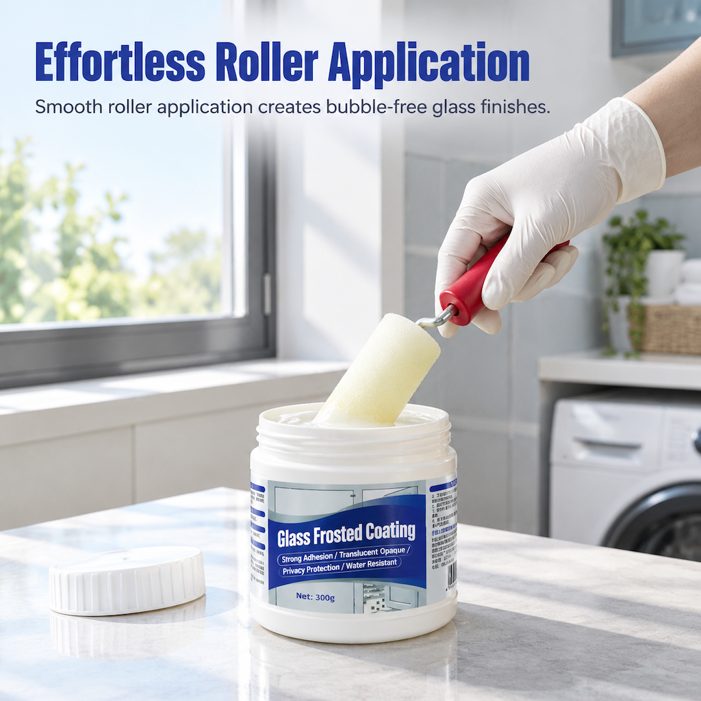 Frost Windows Instantly! Roll-On Waterproof Glass Privacy Coating
