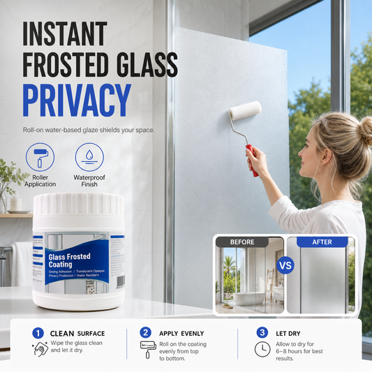 Frost Windows Instantly! Roll-On Waterproof Glass Privacy Coating