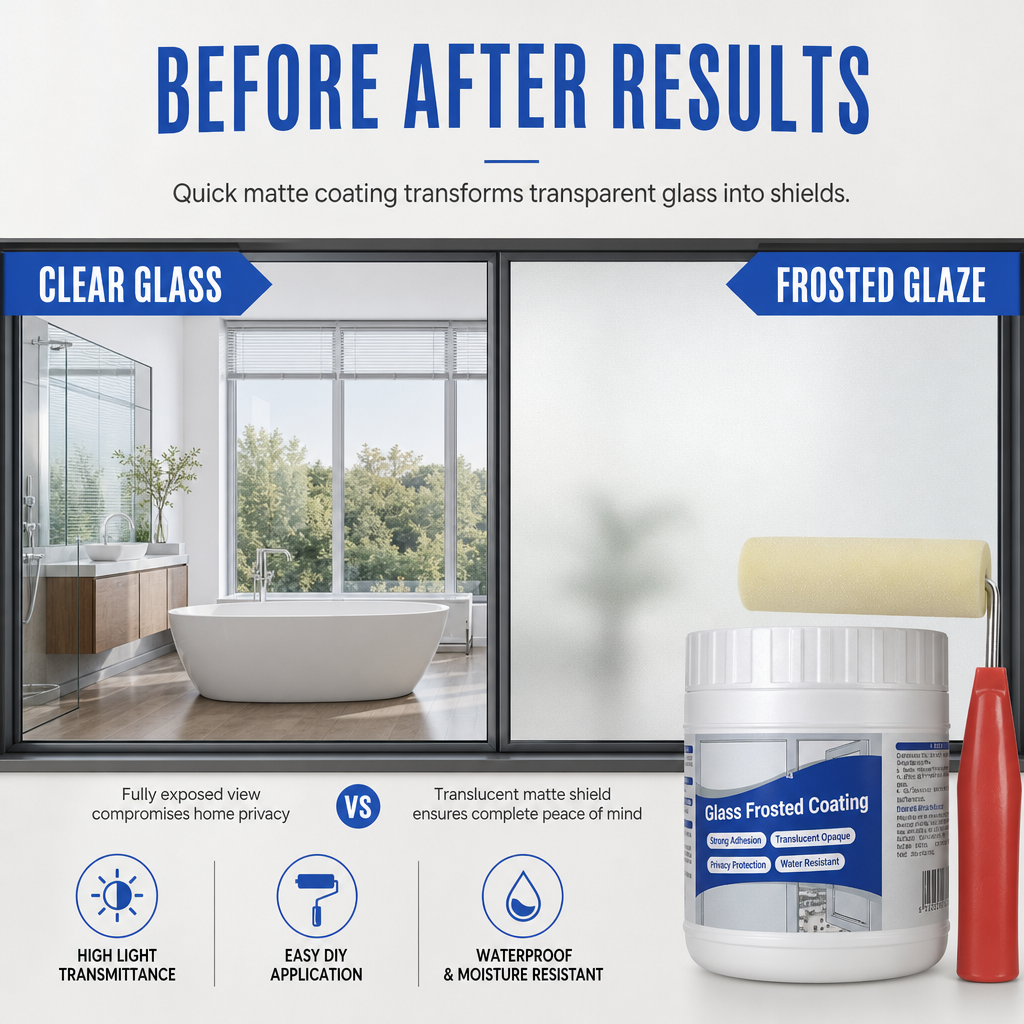 Frost Windows Instantly! Roll-On Waterproof Glass Privacy Coating