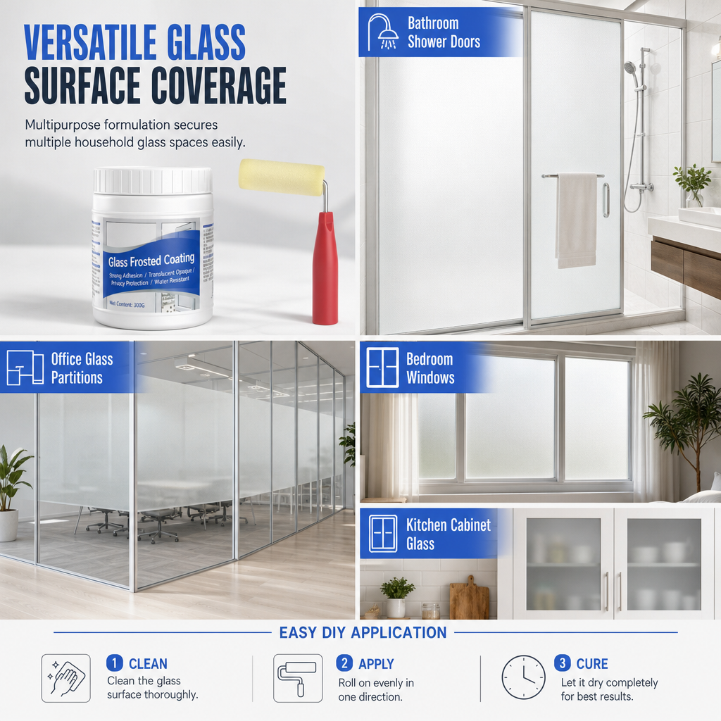 Frost Windows Instantly! Roll-On Waterproof Glass Privacy Coating