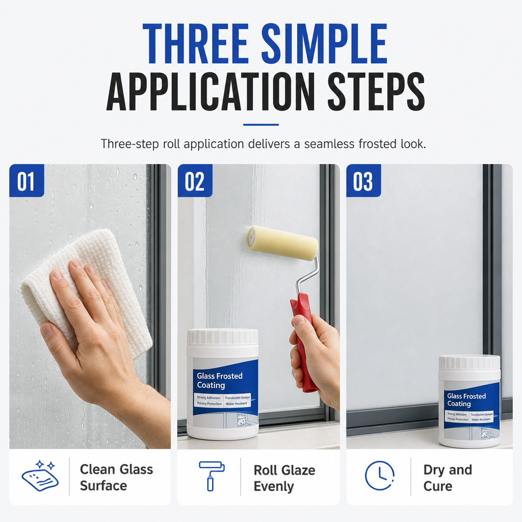 Frost Windows Instantly! Roll-On Waterproof Glass Privacy Coating