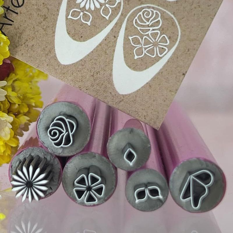 Stamp Floral Nails Instantly! One-Press 6-Piece Metal Nail Art Set
