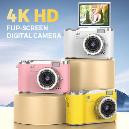 Capture Sharp 4K Shots Instantly! Flip-Screen Digital Camera