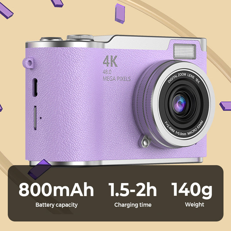 Capture Sharp 4K Shots Instantly! Flip-Screen Digital Camera