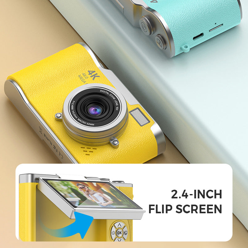 Capture Sharp 4K Shots Instantly! Flip-Screen Digital Camera