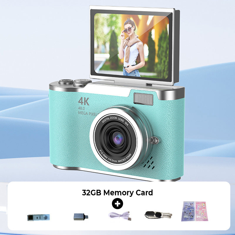 Capture Sharp 4K Shots Instantly! Flip-Screen Digital Camera