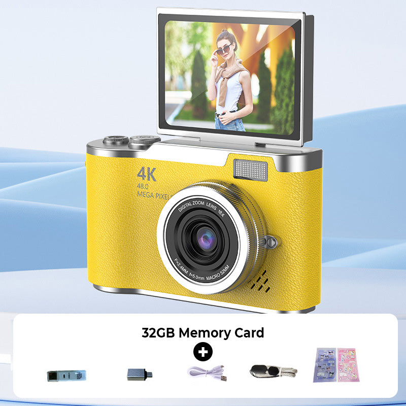 Capture Sharp 4K Shots Instantly! Flip-Screen Digital Camera