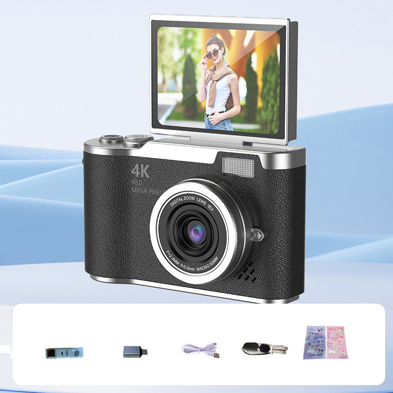Capture Sharp 4K Shots Instantly! Flip-Screen Digital Camera