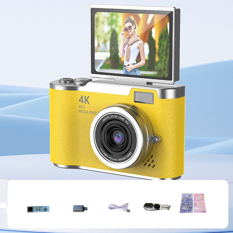 Capture Sharp 4K Shots Instantly! Flip-Screen Digital Camera