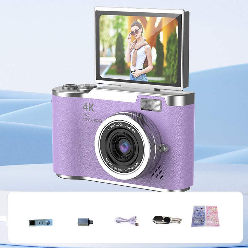 Capture Sharp 4K Shots Instantly! Flip-Screen Digital Camera