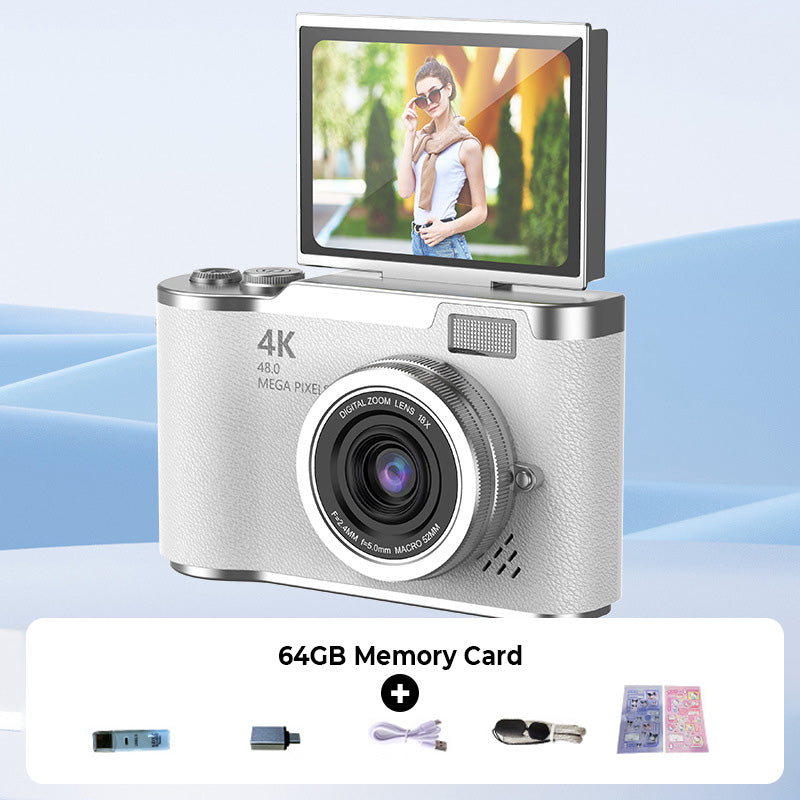 Capture Sharp 4K Shots Instantly! Flip-Screen Digital Camera
