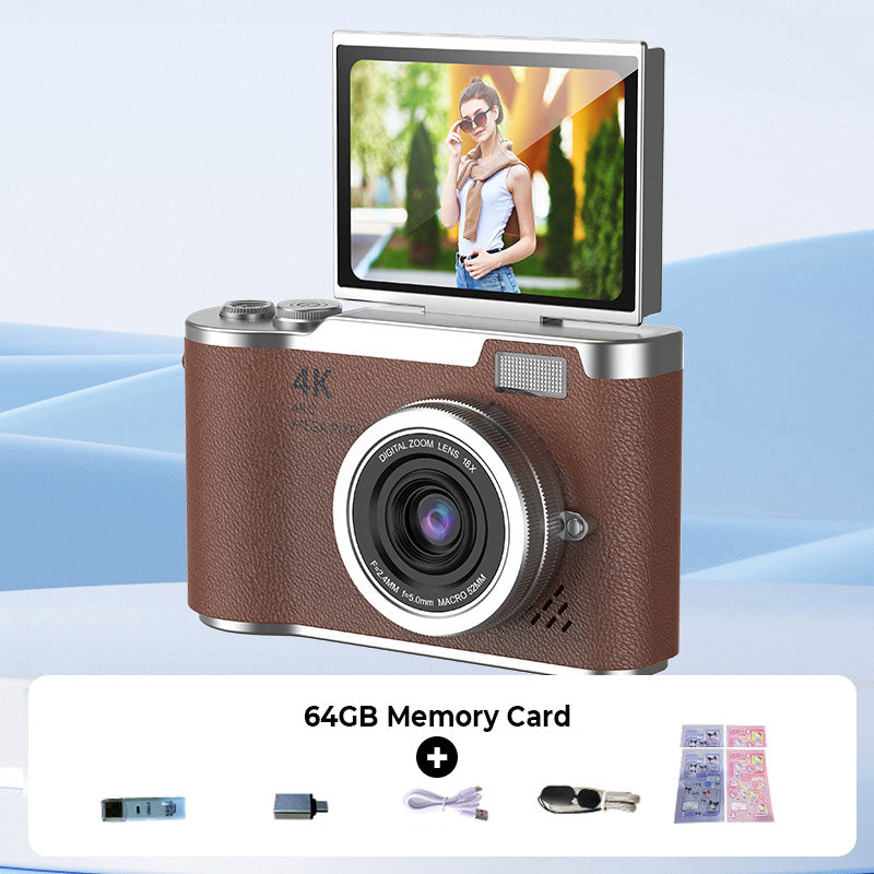 Capture Sharp 4K Shots Instantly! Flip-Screen Digital Camera