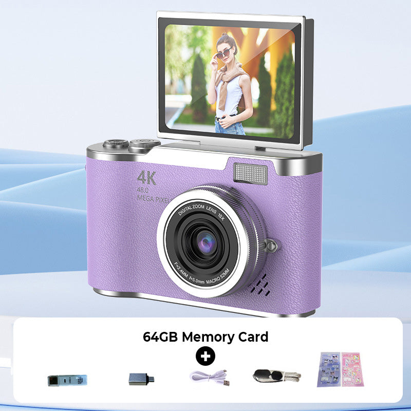 Capture Sharp 4K Shots Instantly! Flip-Screen Digital Camera