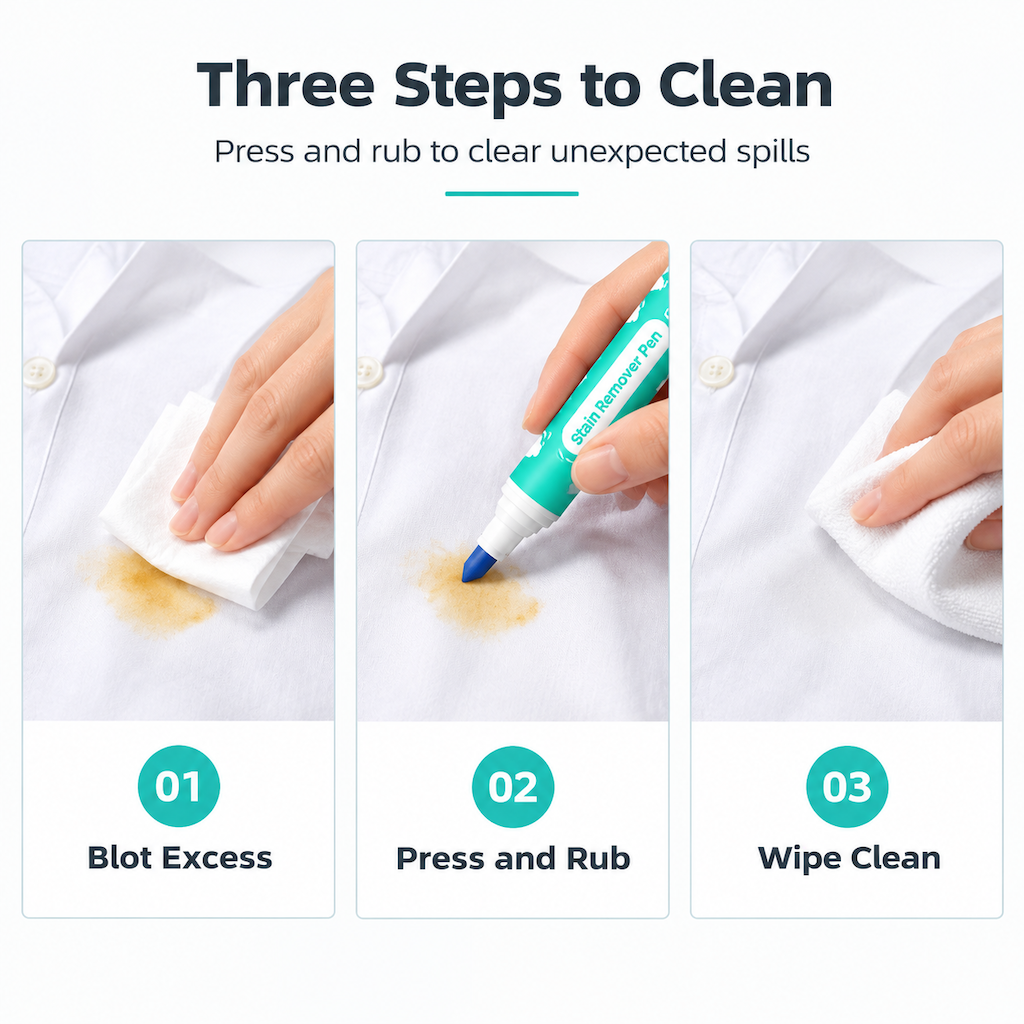 Erase Spills On The Go Instantly! Waterless Stain Remover Pen