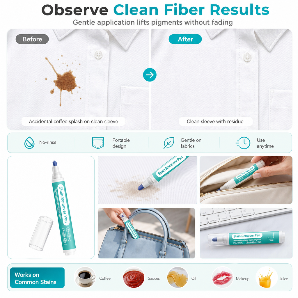 Erase Spills On The Go Instantly! Waterless Stain Remover Pen