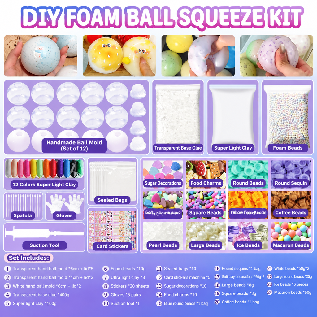 Craft Your Own Squeeze Balls Instantly! No-Mess Leak-Proof DIY Kit