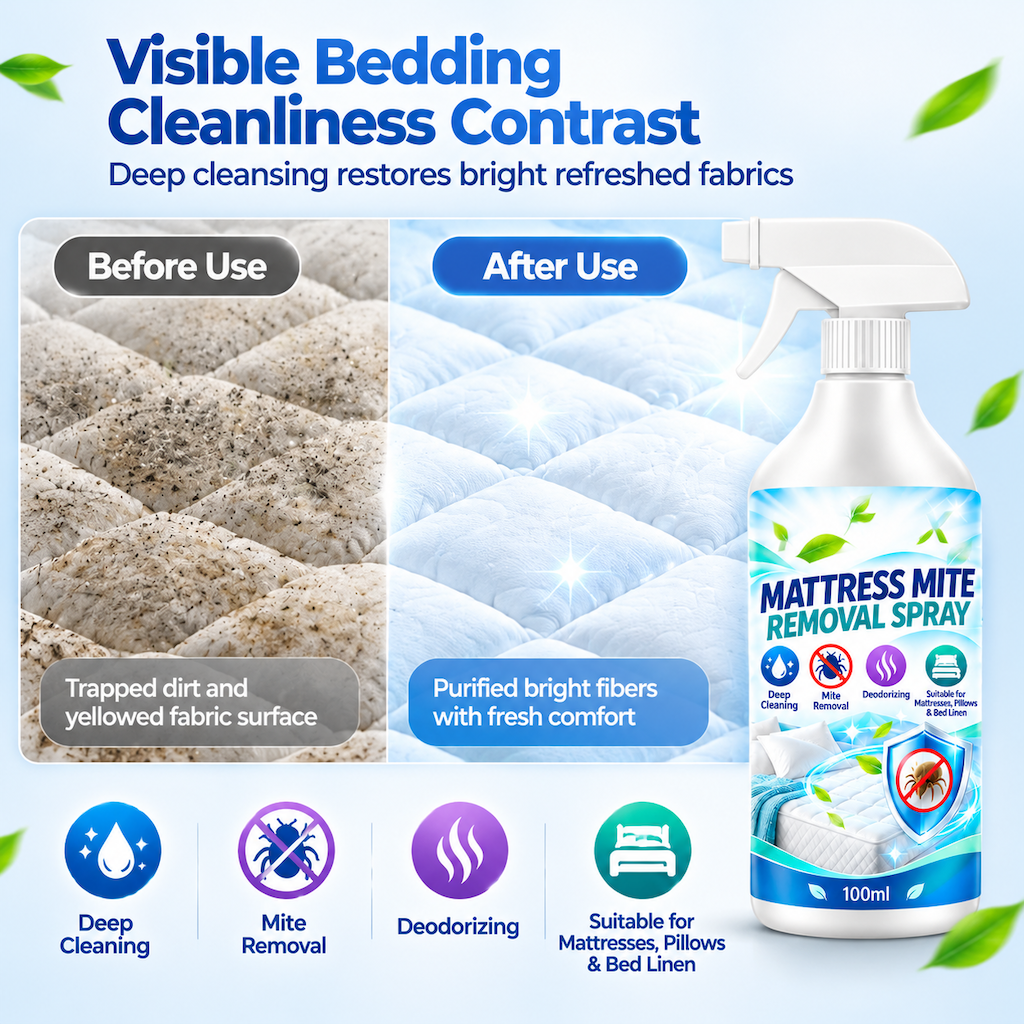 Refresh Bedding Instantly! No-Wash Dust Mite Removal Spray