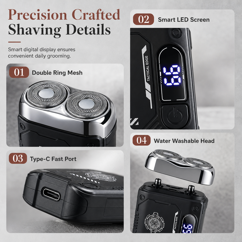 Shave Smooth On The Go Instantly! Pocket Dual-Head Electric Shaver