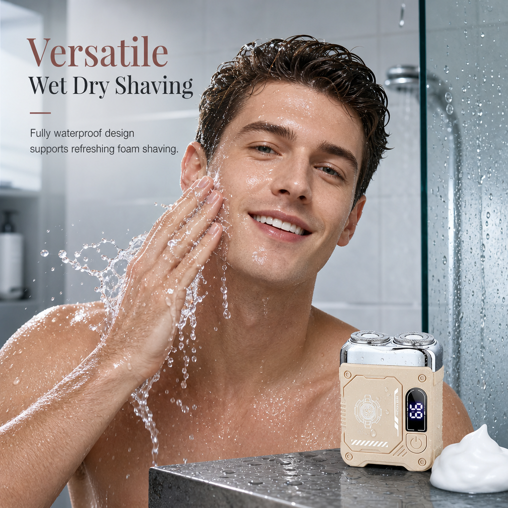 Shave Smooth On The Go Instantly! Pocket Dual-Head Electric Shaver