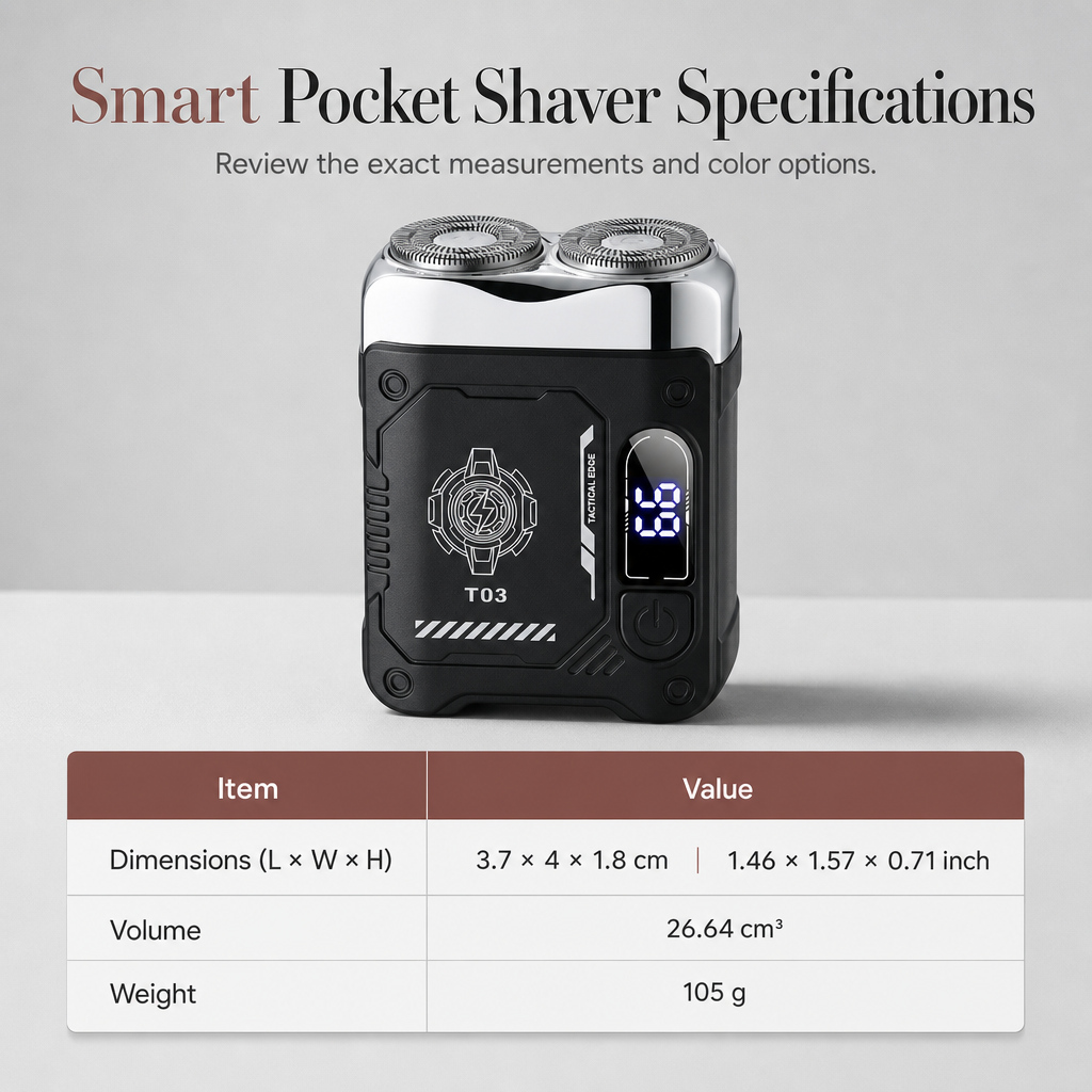 Shave Smooth On The Go Instantly! Pocket Dual-Head Electric Shaver