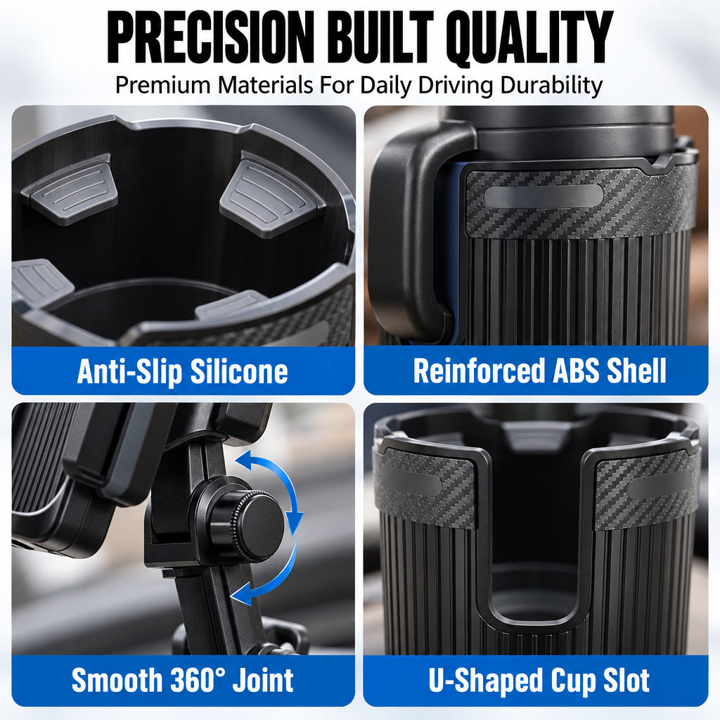 Free Up Your Console Instantly! 2-in-1 Cup Holder & Phone Mount