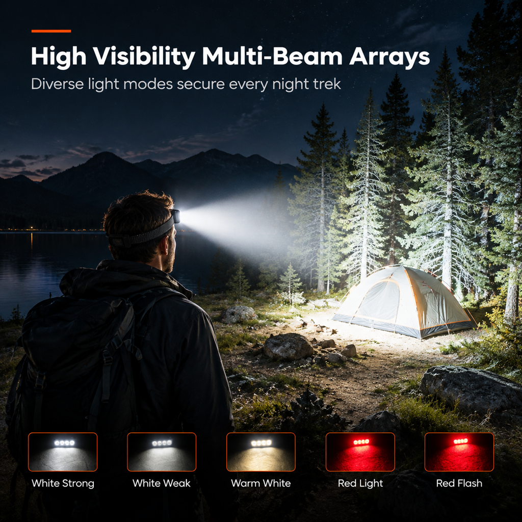 Light Any Path Hands-Free Instantly! USB-C Rechargeable LED Headlamp
