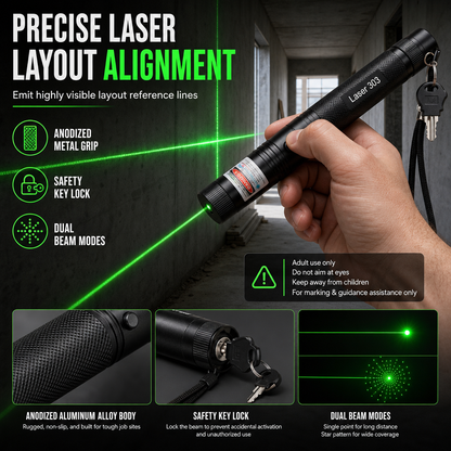 Align Walls Perfectly Instantly! Dual-Key Laser Level Tool