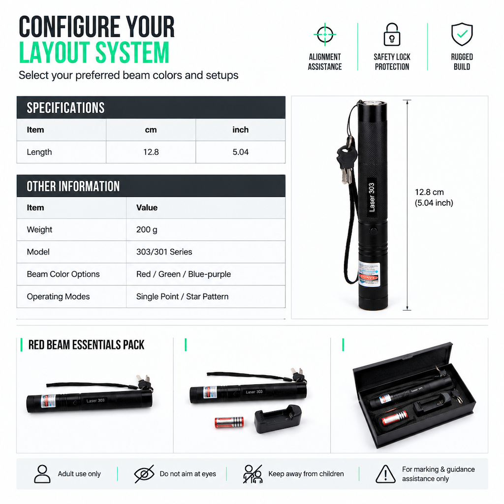 Align Walls Perfectly Instantly! Dual-Key Laser Level Tool