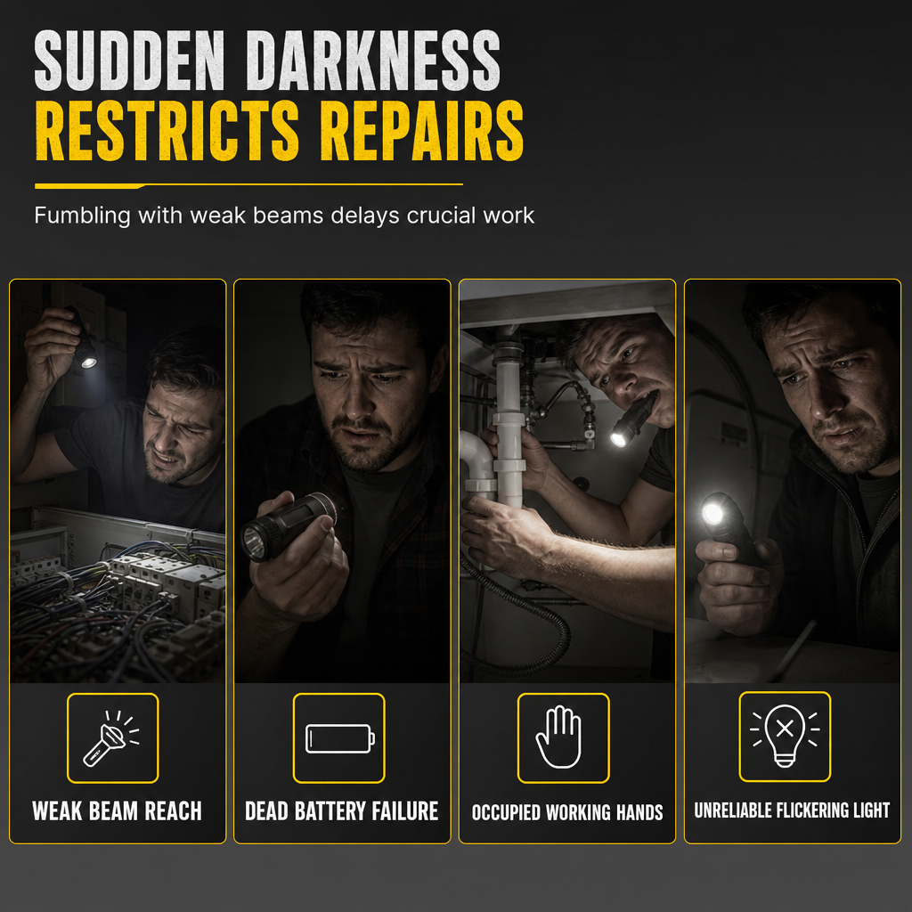 Light Up Repairs Instantly! 500LM Magnetic Pocket Flashlight