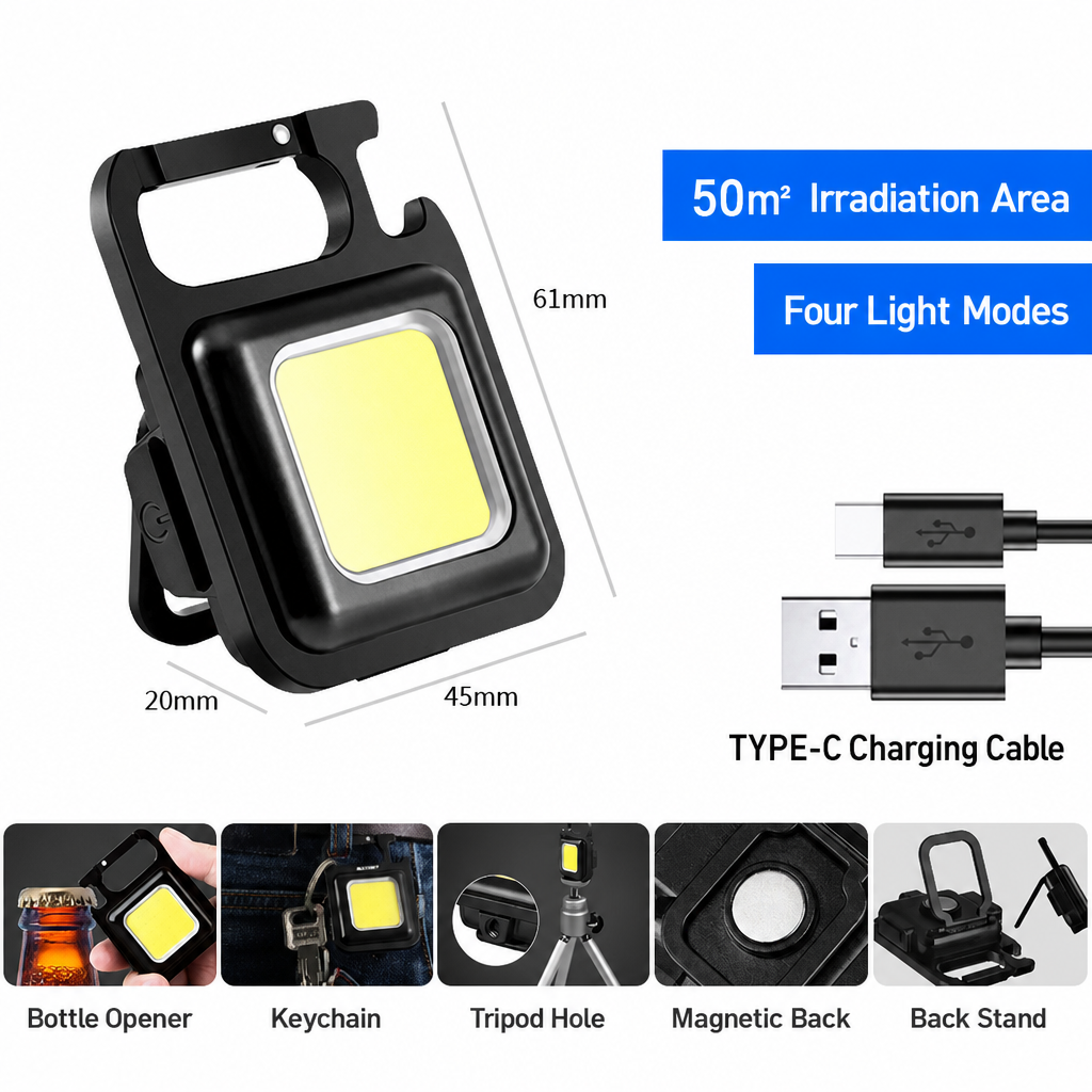 Light Up Repairs Instantly! 500LM Magnetic Pocket Flashlight